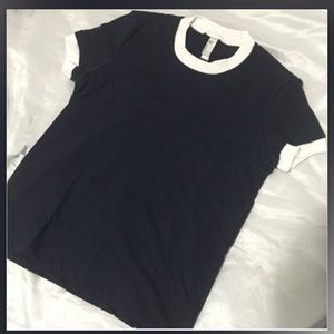 BNWT American apparel ringer tshirt navy white